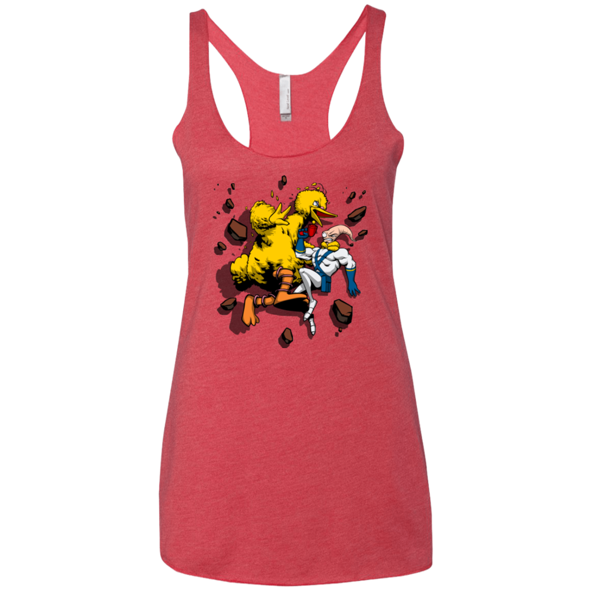 Big Bird and Worm Women's Triblend Racerback Tank