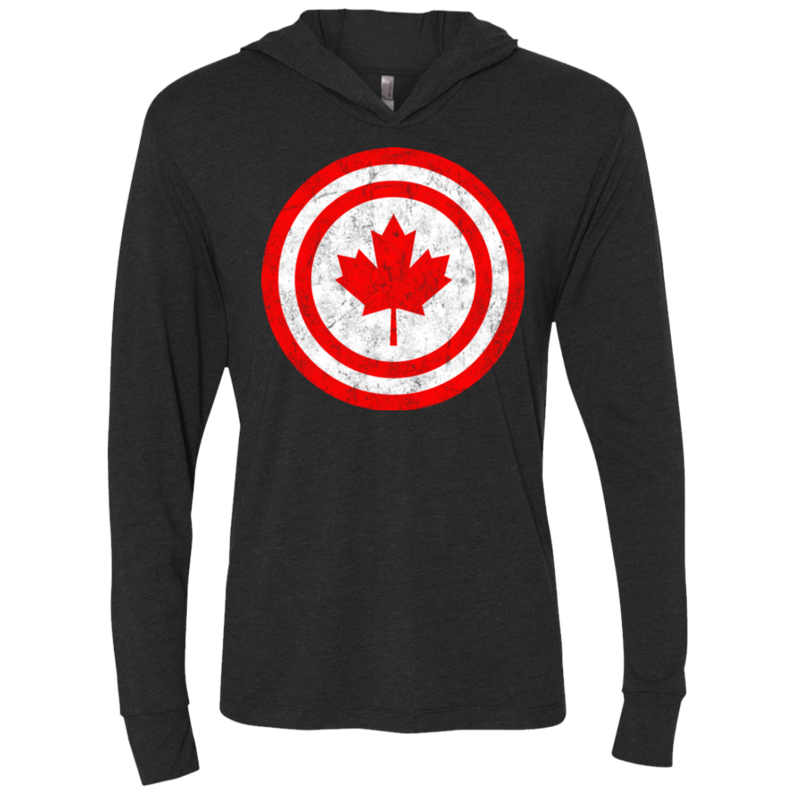 Captain Canada Triblend Long Sleeve Hoodie Tee