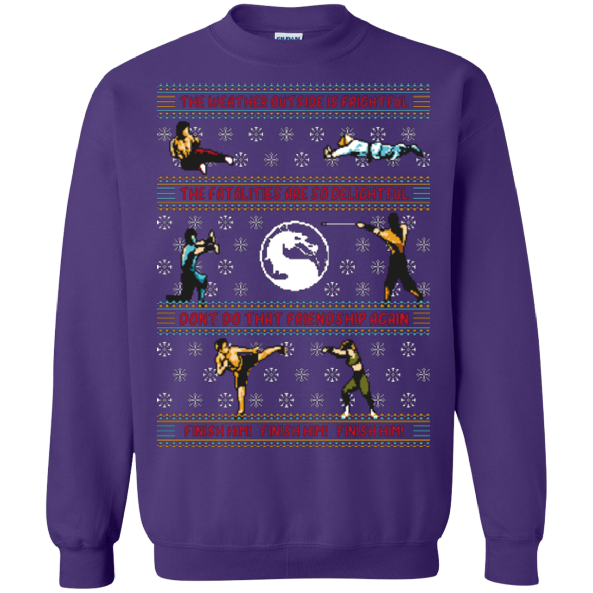 Finish Him Finish Him Finish Him Crewneck Sweatshirt