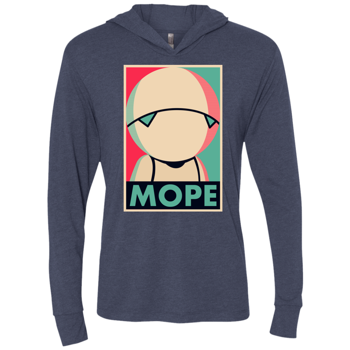 Mope Around Triblend Long Sleeve Hoodie Tee