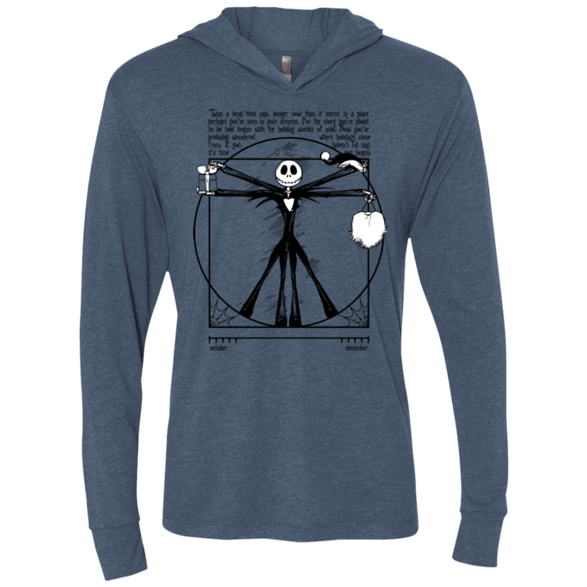 Burtruvian Man Triblend Long Sleeve Hoodie Tee