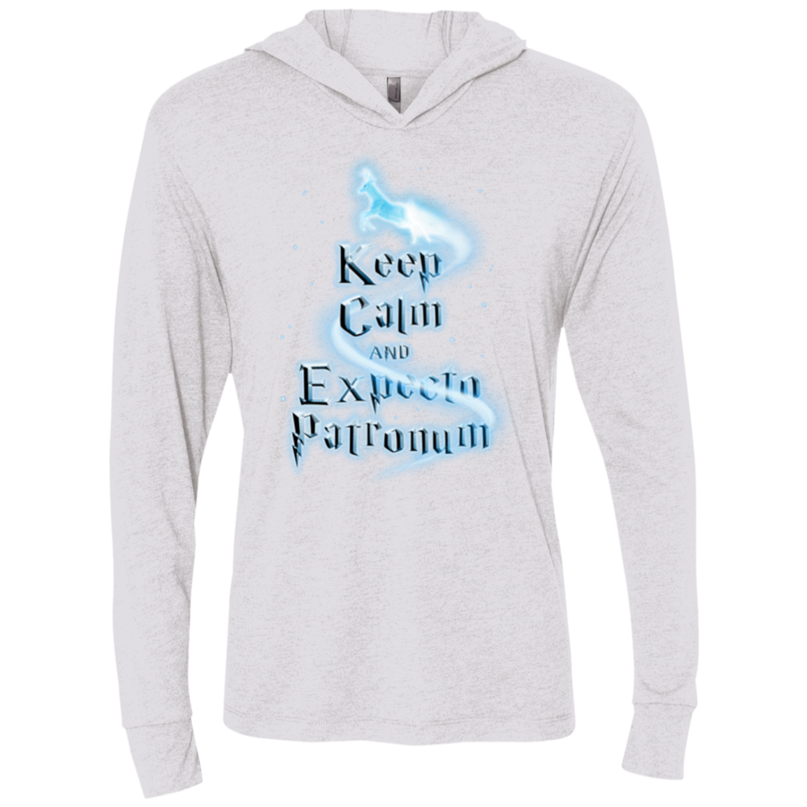 Keep Calm and Expecto Patronum Triblend Long Sleeve Hoodie Tee