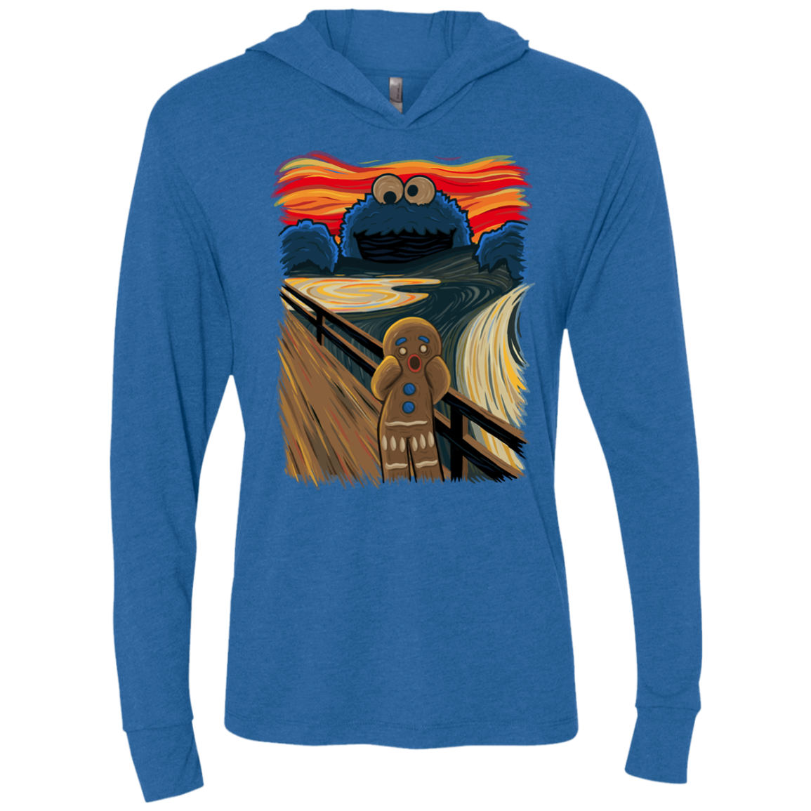 The Cookie Muncher Triblend Long Sleeve Hoodie Tee