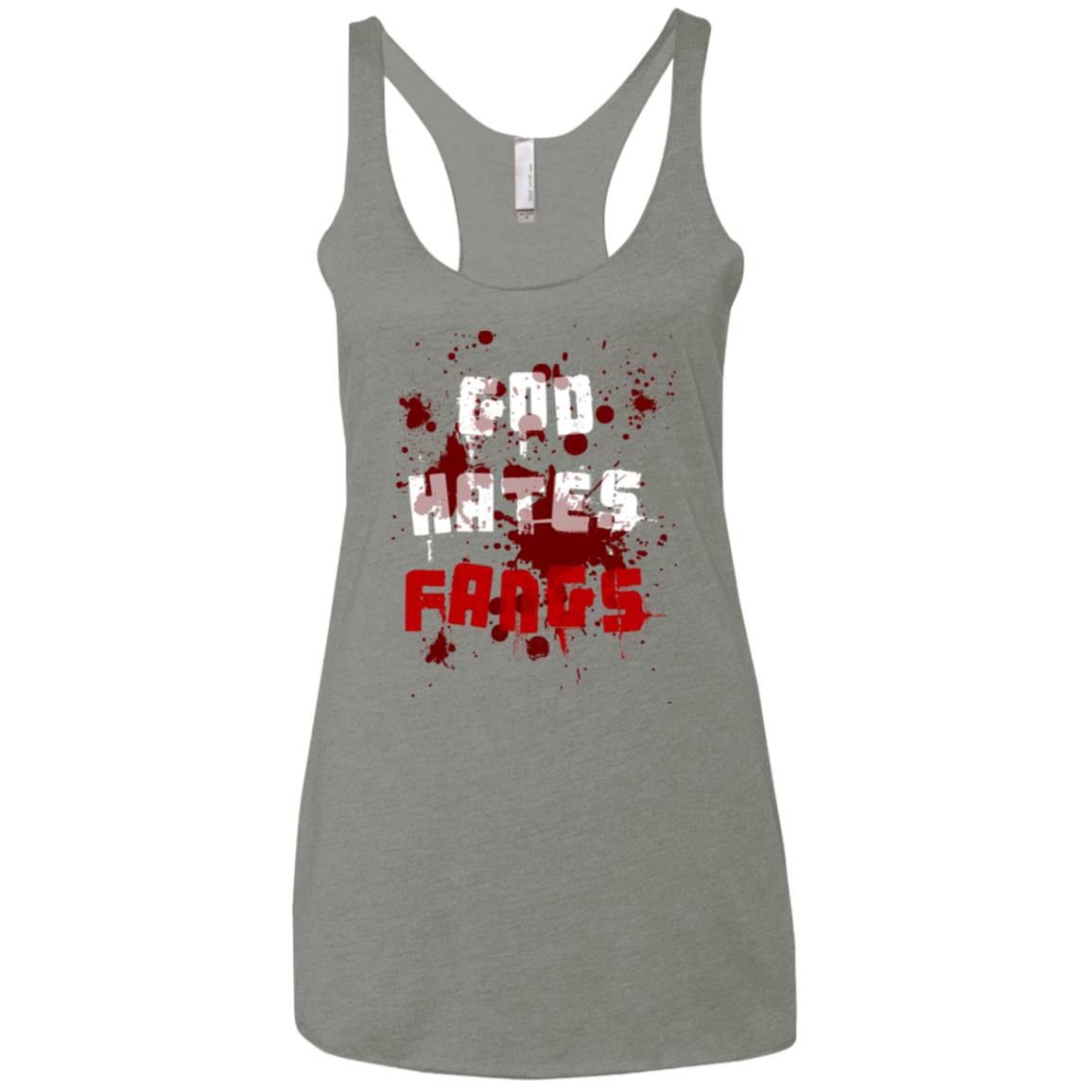 God hates fangs Women's Triblend Racerback Tank