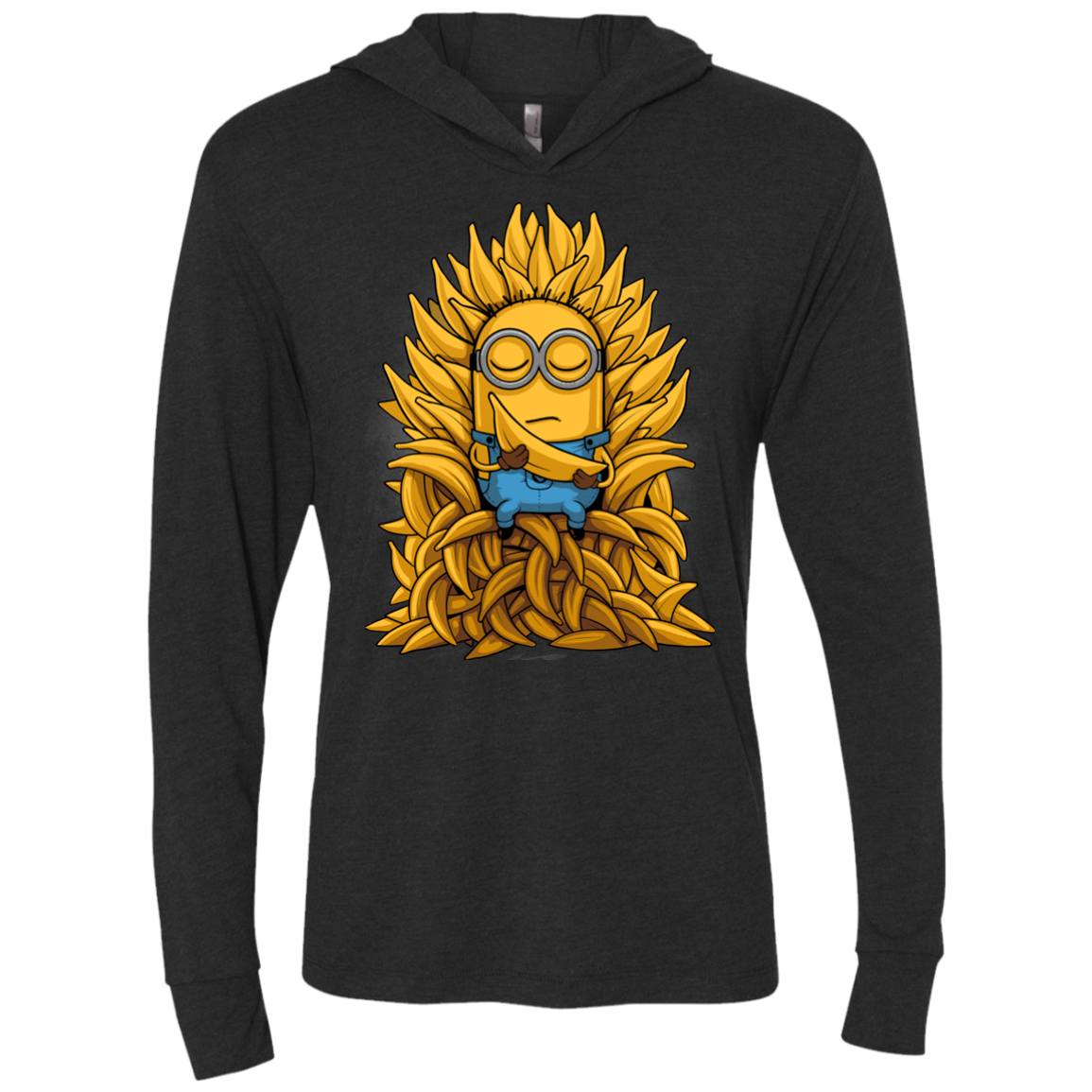 Banana Throne Triblend Long Sleeve Hoodie Tee