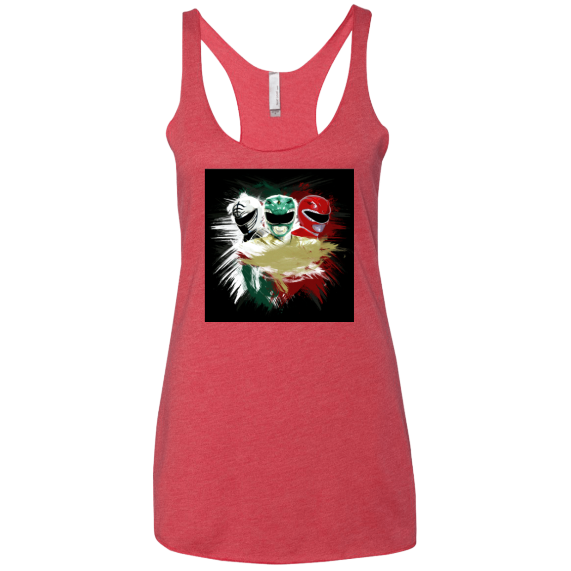 White Green Red Women's Triblend Racerback Tank