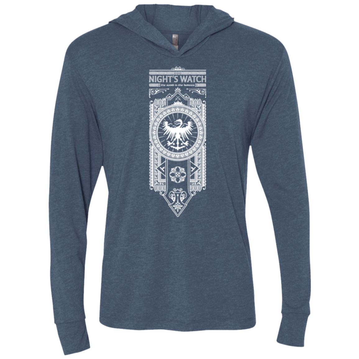 Nights Watch Triblend Long Sleeve Hoodie Tee