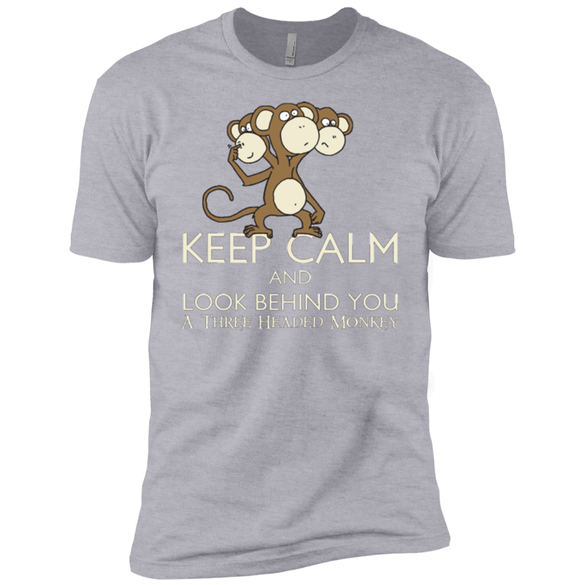 Keep Calm & Look Behind You A Three Headed Monkey Boys Premium T-Shirt