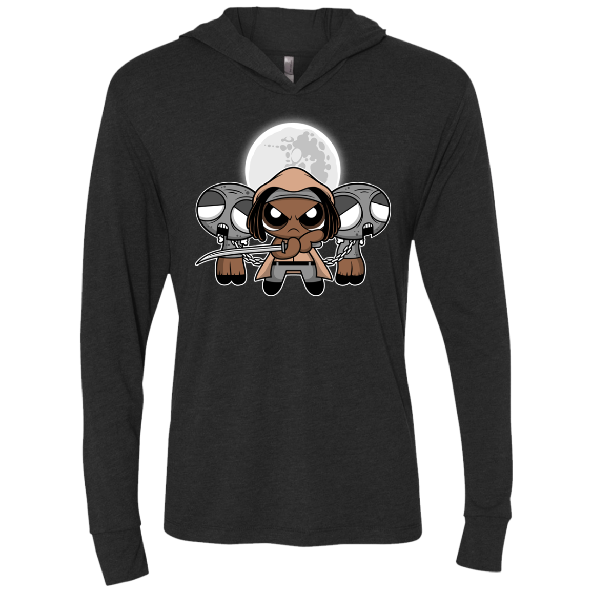 SHUFFLE AND SLICE AND NOT VERY NICE Triblend Long Sleeve Hoodie Tee