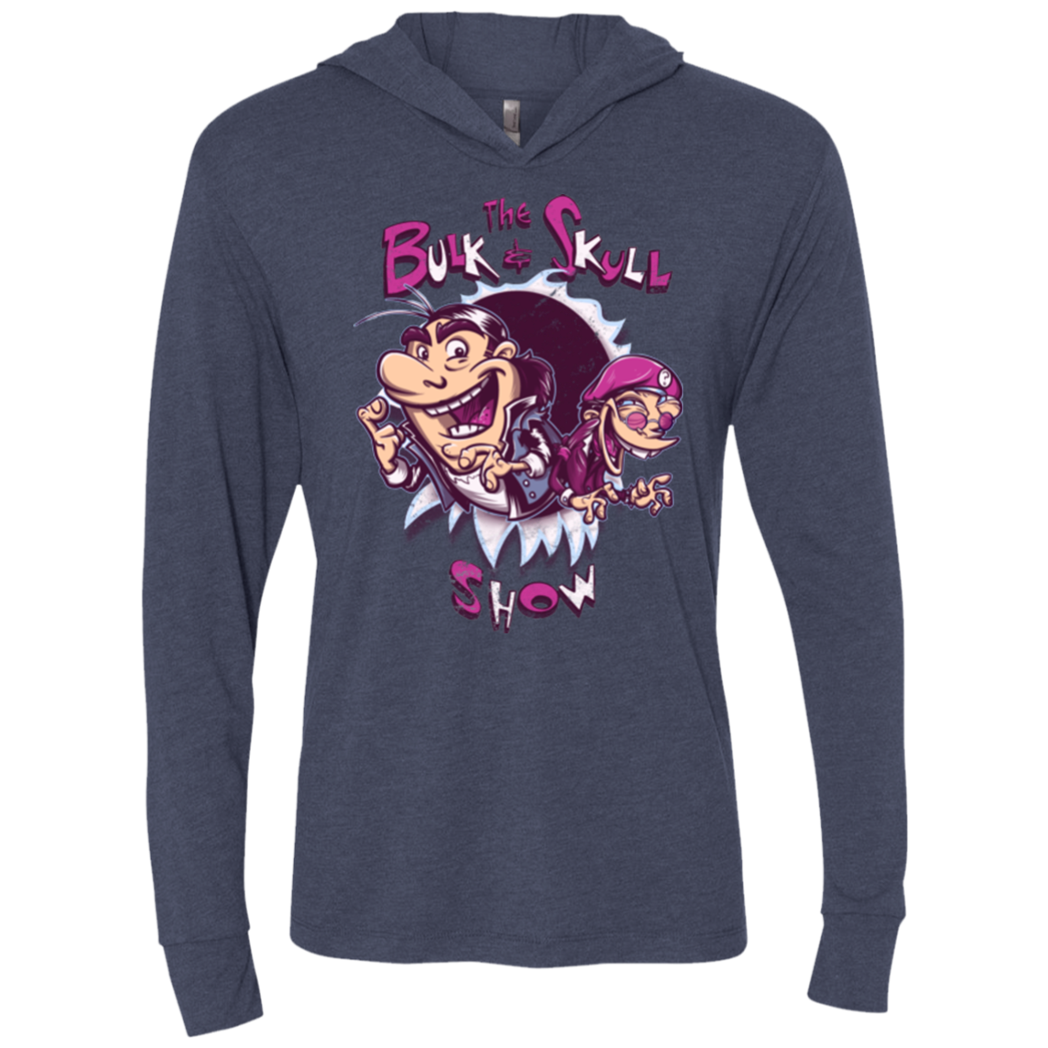 Bulk and Skull Show Triblend Long Sleeve Hoodie Tee