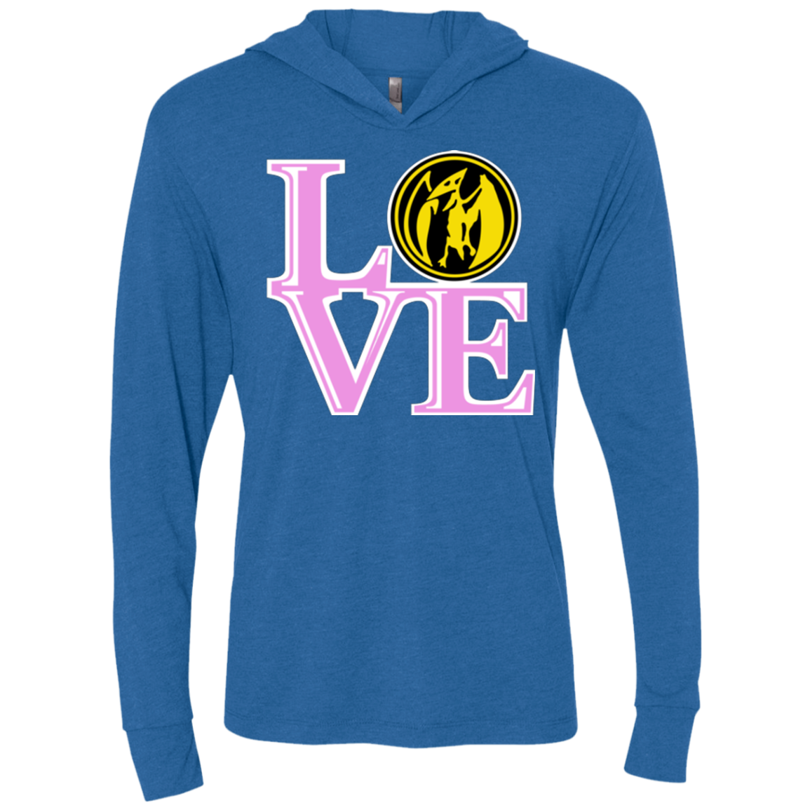 Pink Ranger LOVE Triblend Long Sleeve Hoodie Tee