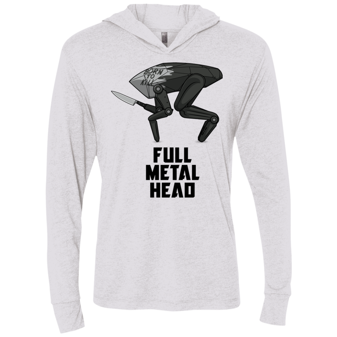 Full Metal Head Triblend Long Sleeve Hoodie Tee