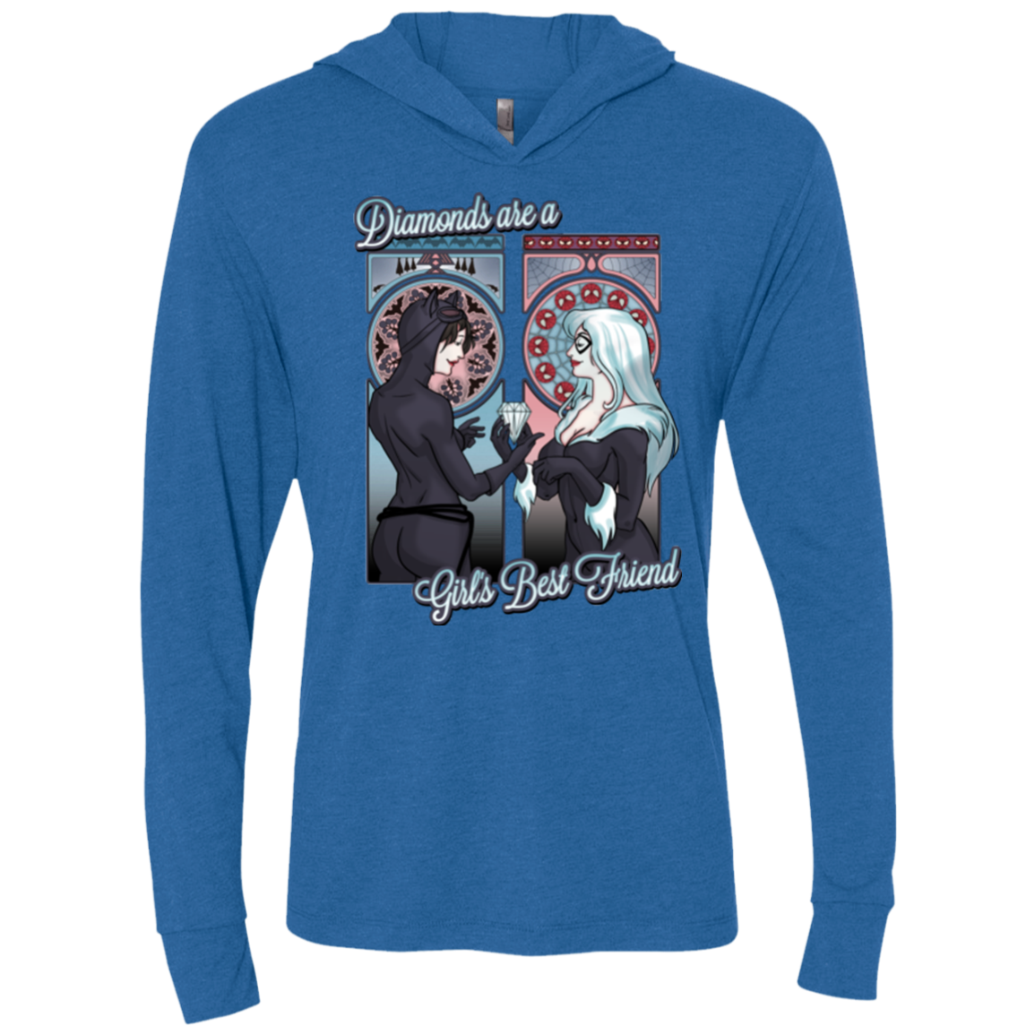 Diamonds are a Girl's Best Friend Triblend Long Sleeve Hoodie Tee