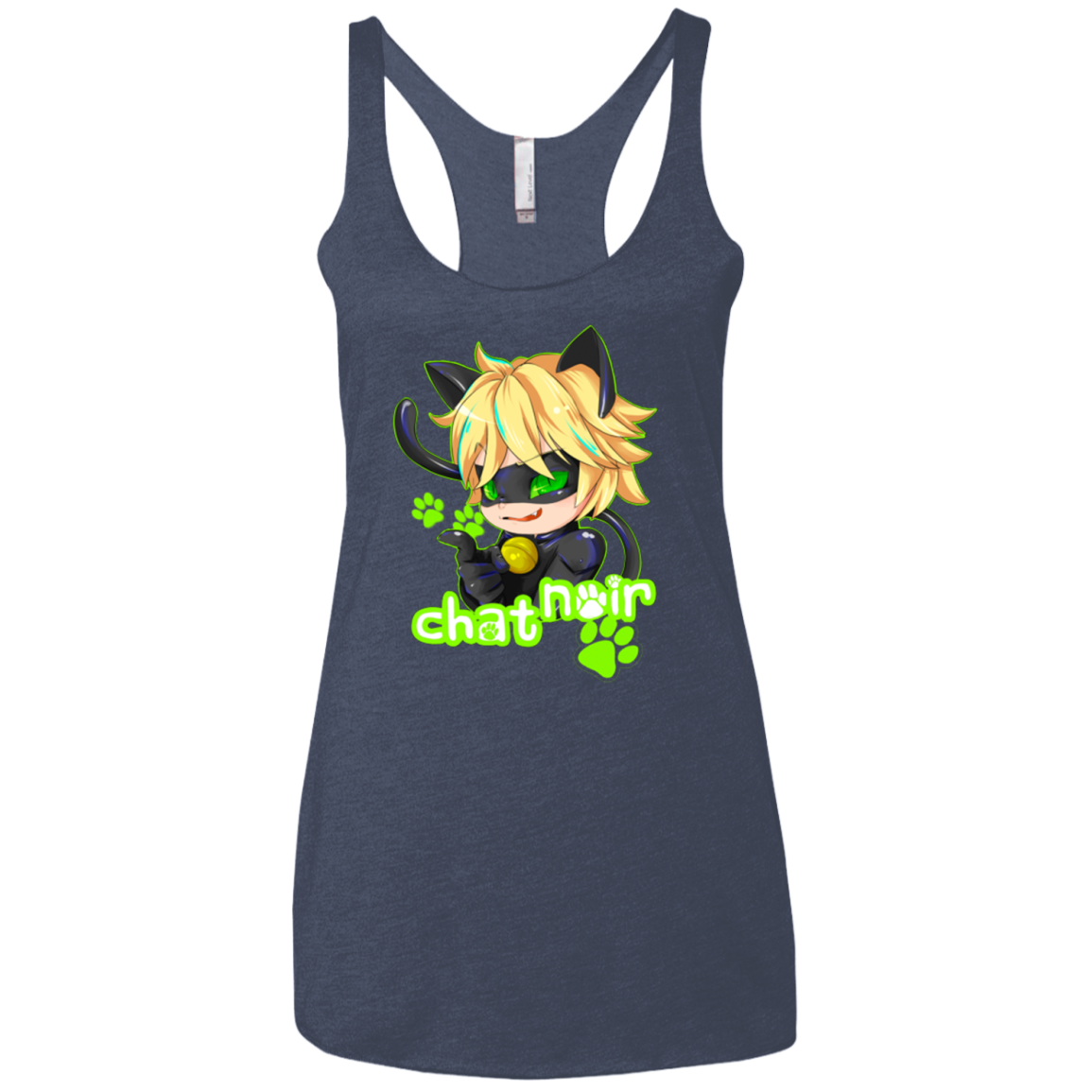 Chat Noir Women's Triblend Racerback Tank