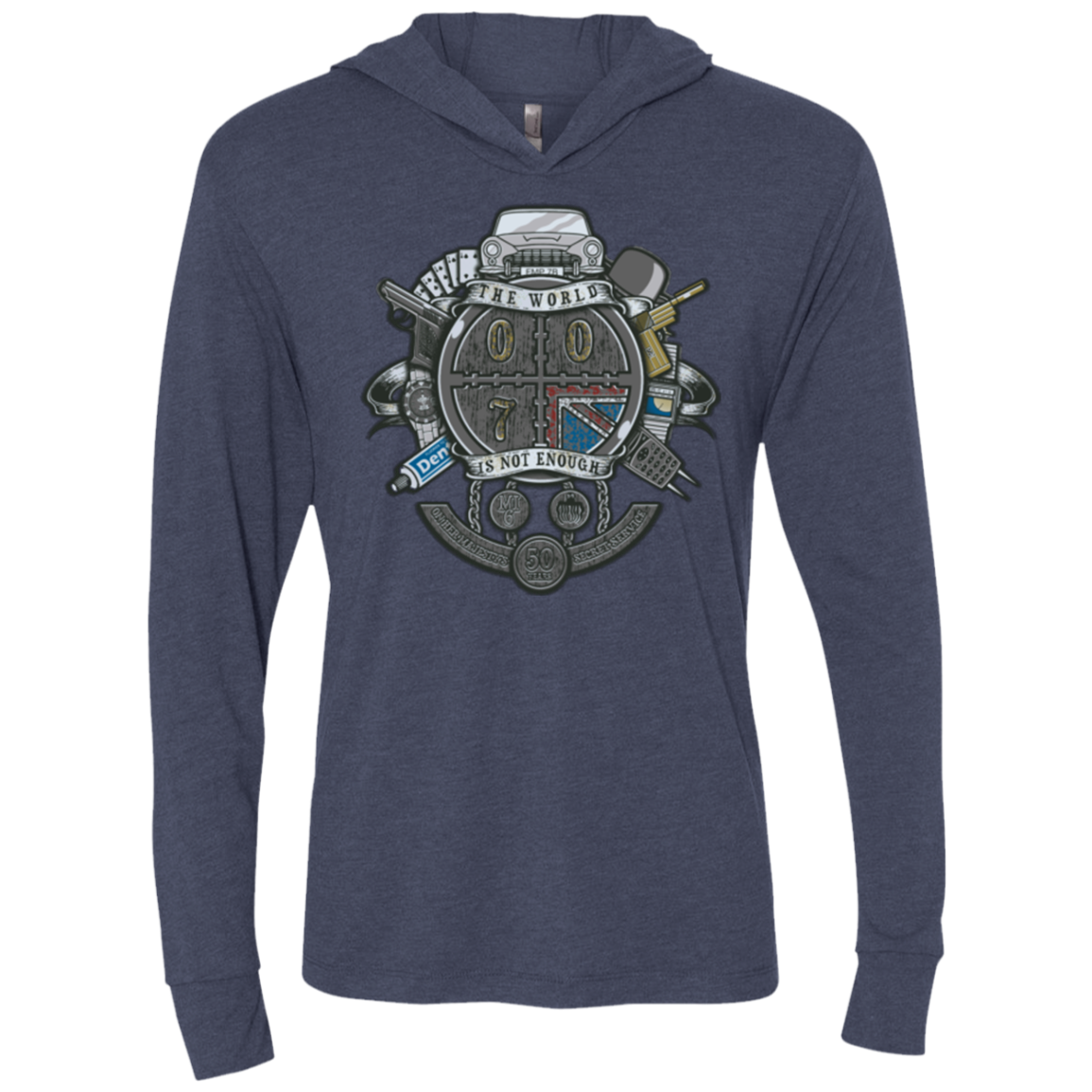 British Spy Crest Triblend Long Sleeve Hoodie Tee