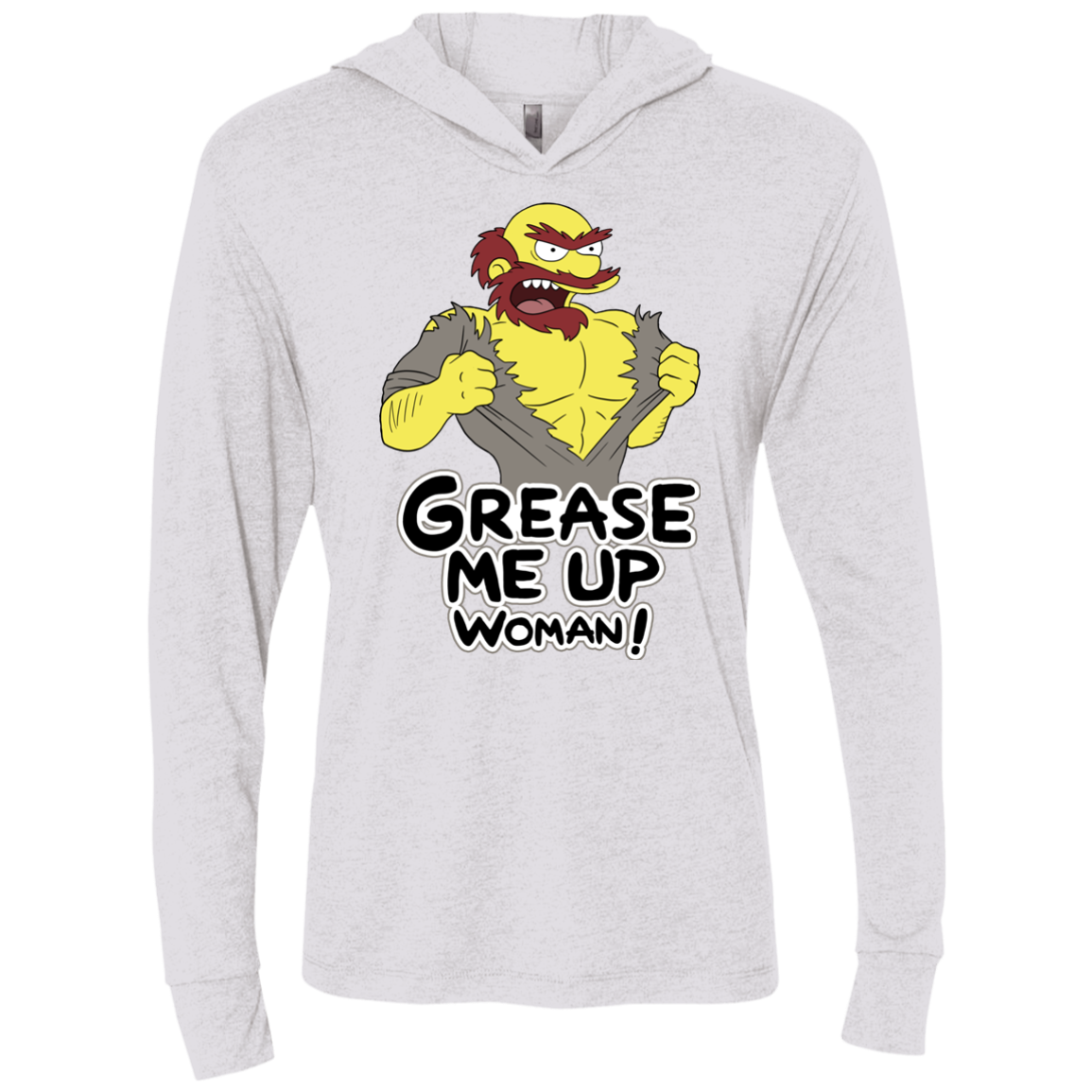 Grease Me Up Triblend Long Sleeve Hoodie Tee