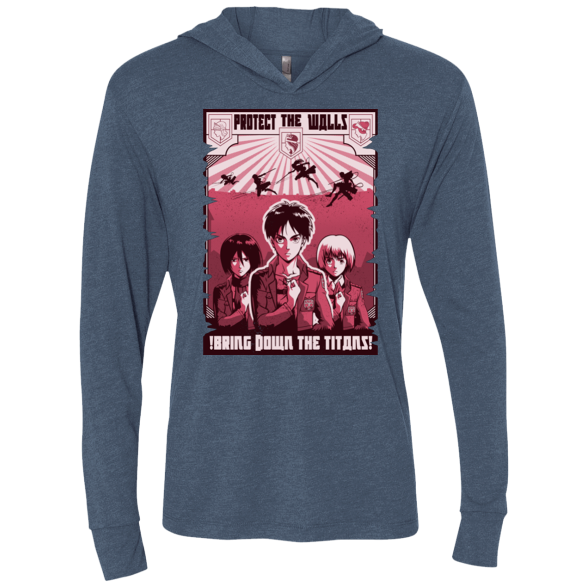 Protect the Walls Triblend Long Sleeve Hoodie Tee