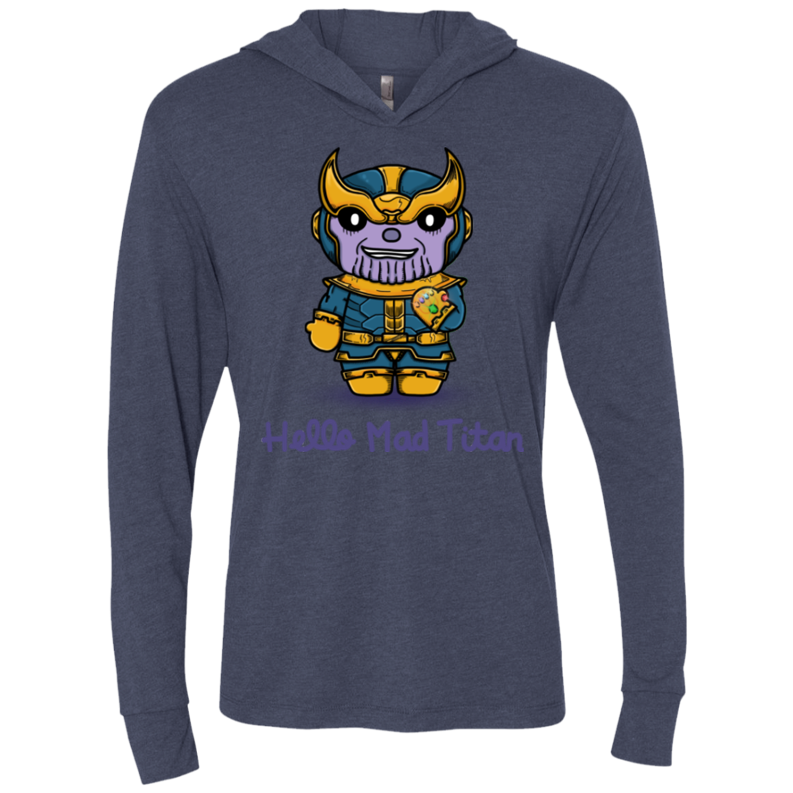 Hello Mad Titan Triblend Long Sleeve Hoodie Tee