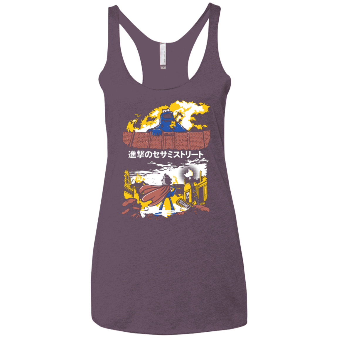 Attack on Sesame Street Women's Triblend Racerback Tank