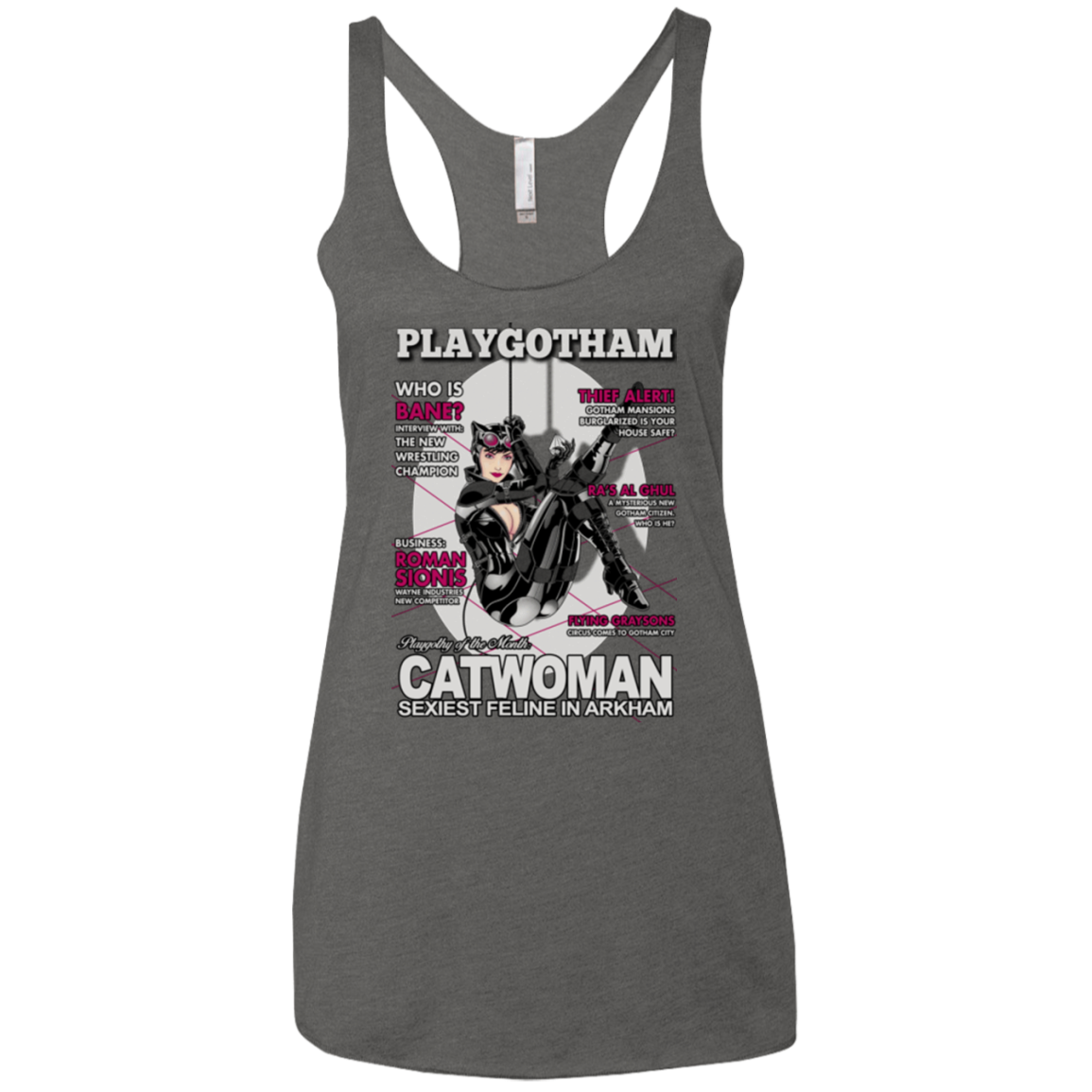 Catwoman PlayGotham Women's Triblend Racerback Tank