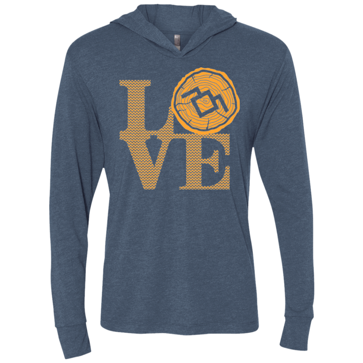 LOVE TWIN PEAKS Triblend Long Sleeve Hoodie Tee