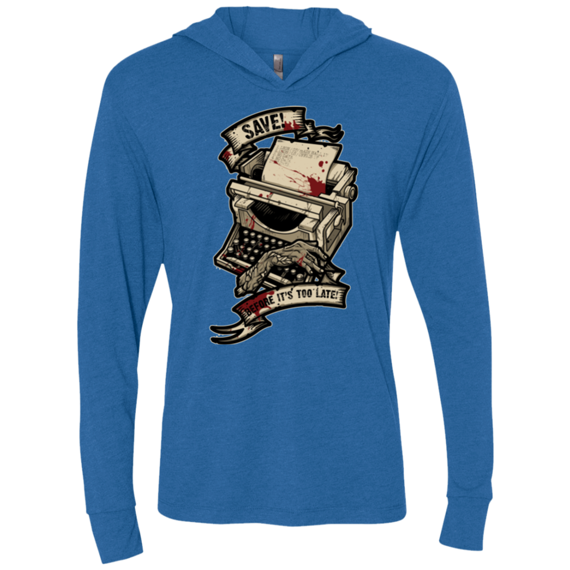 EVIL SAVE POINT Triblend Long Sleeve Hoodie Tee