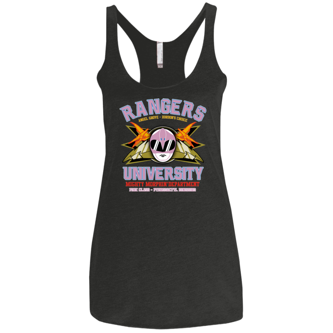 Rangers U Pink Ranger Women's Triblend Racerback Tank