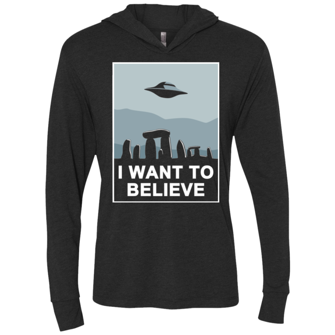 Believe in Stonehenge Triblend Long Sleeve Hoodie Tee