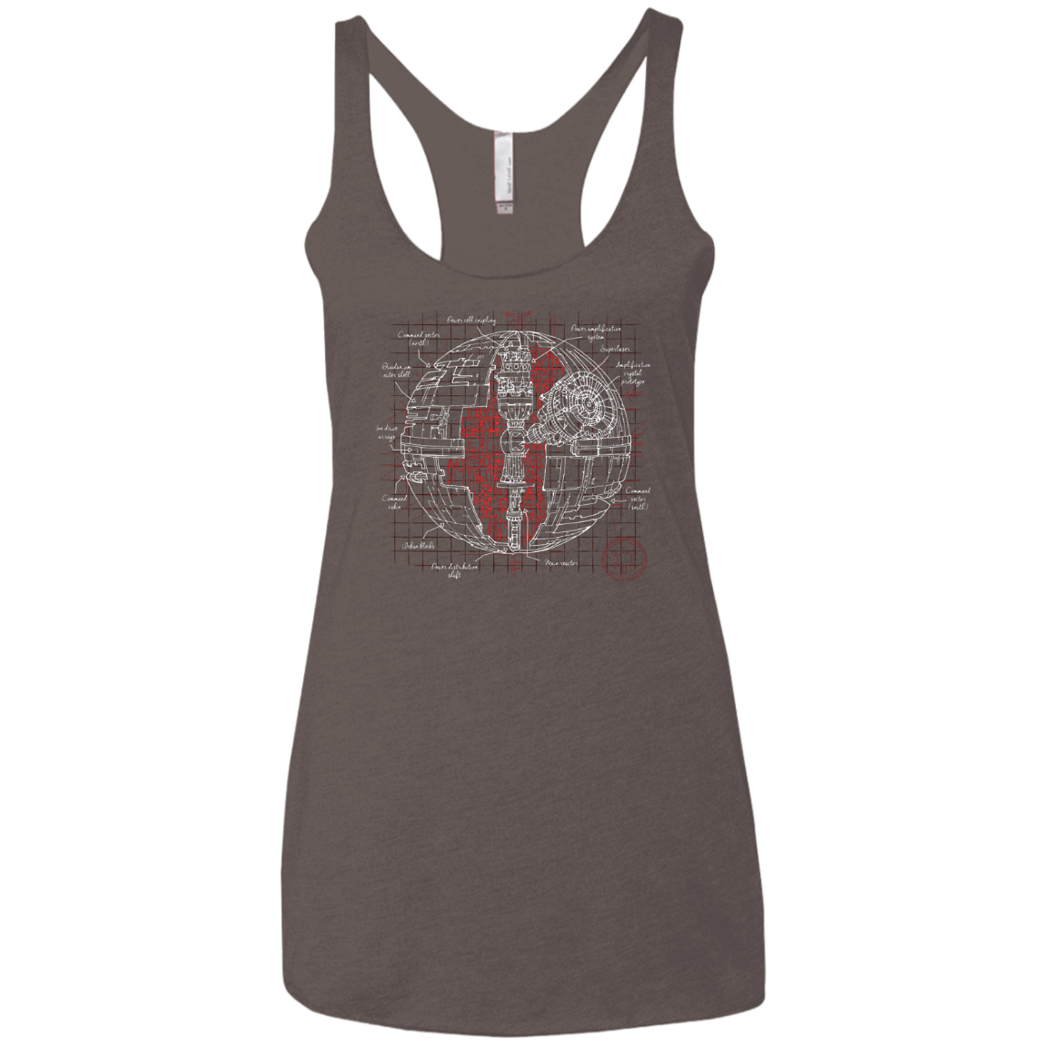 Death Star Plan Women's Triblend Racerback Tank