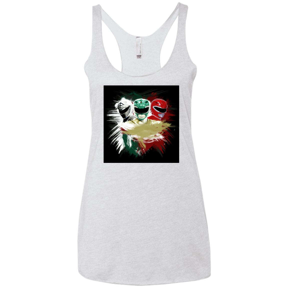 White Green Red Women's Triblend Racerback Tank