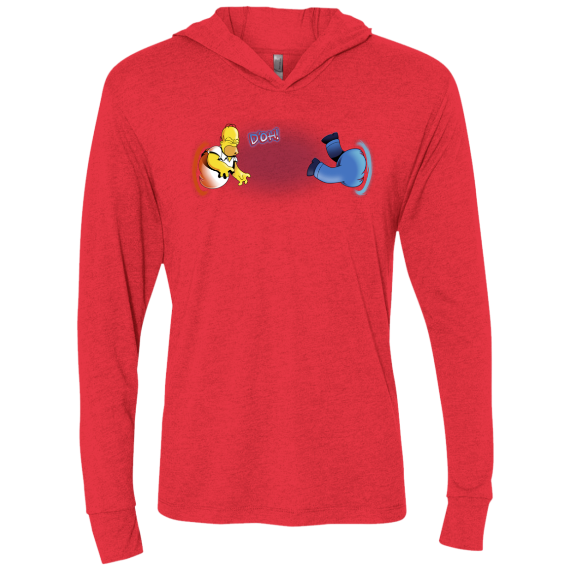 Portal D'oh Triblend Long Sleeve Hoodie Tee
