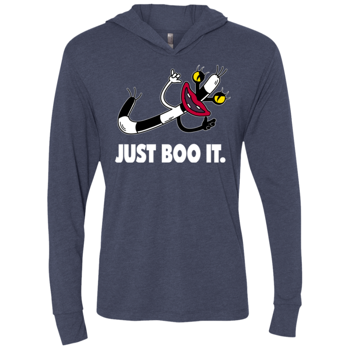 Just Boo It Triblend Long Sleeve Hoodie Tee