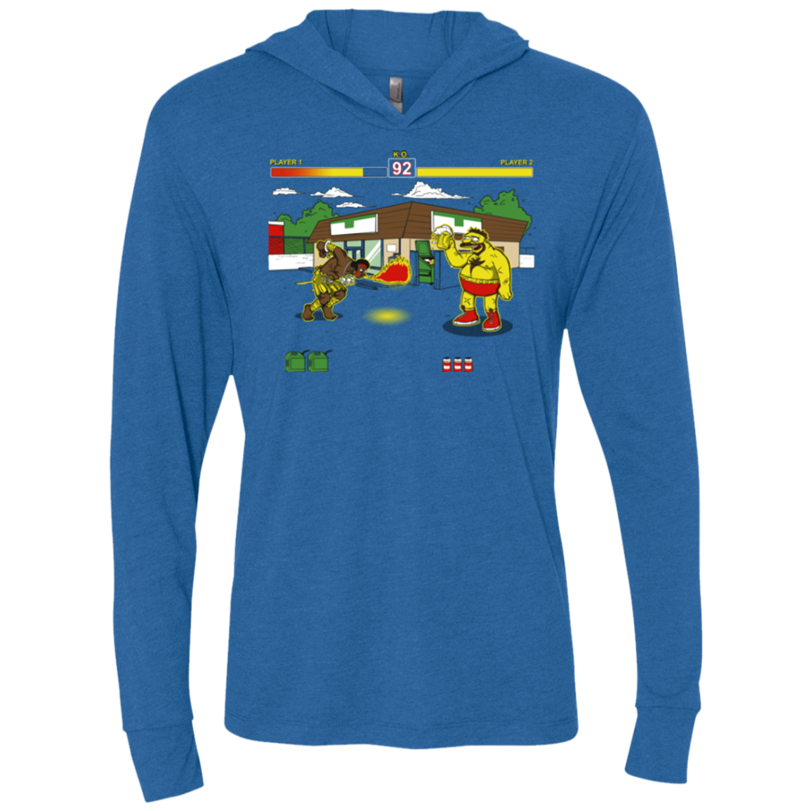 Springfield Fighter Triblend Long Sleeve Hoodie Tee