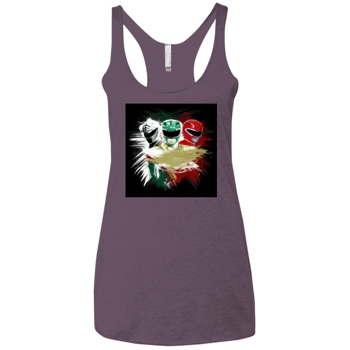 White Green Red Women's Triblend Racerback Tank