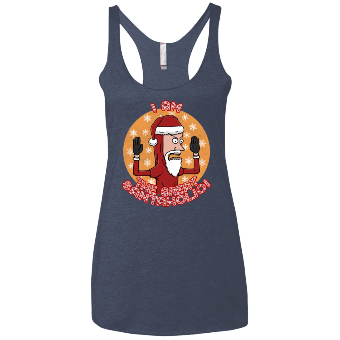 The Great Santaholio Women's Triblend Racerback Tank