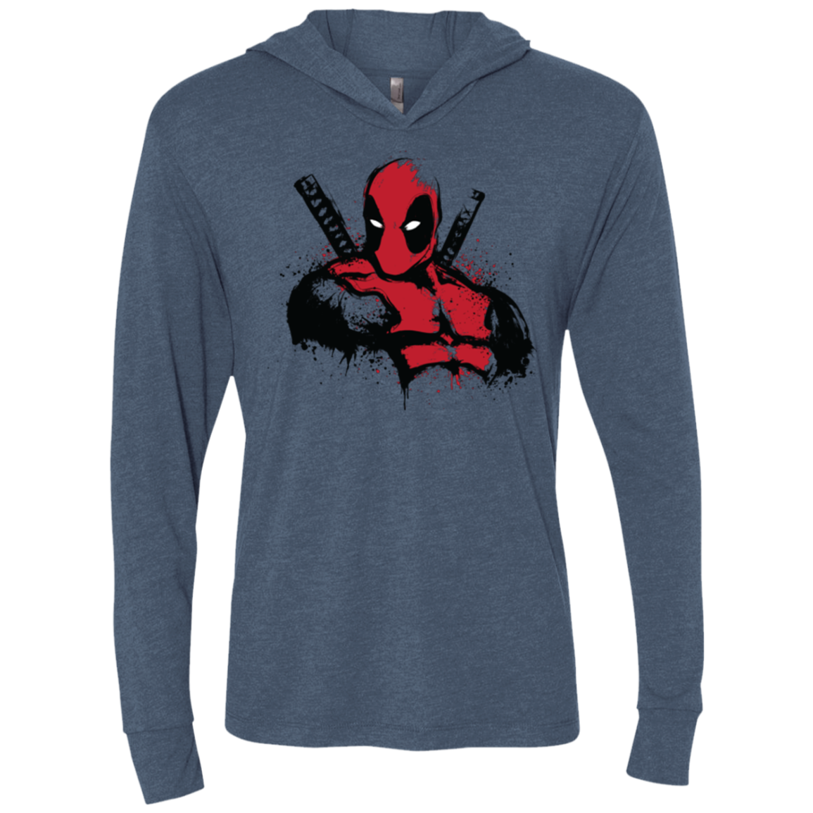 The Merc in Red Triblend Long Sleeve Hoodie Tee