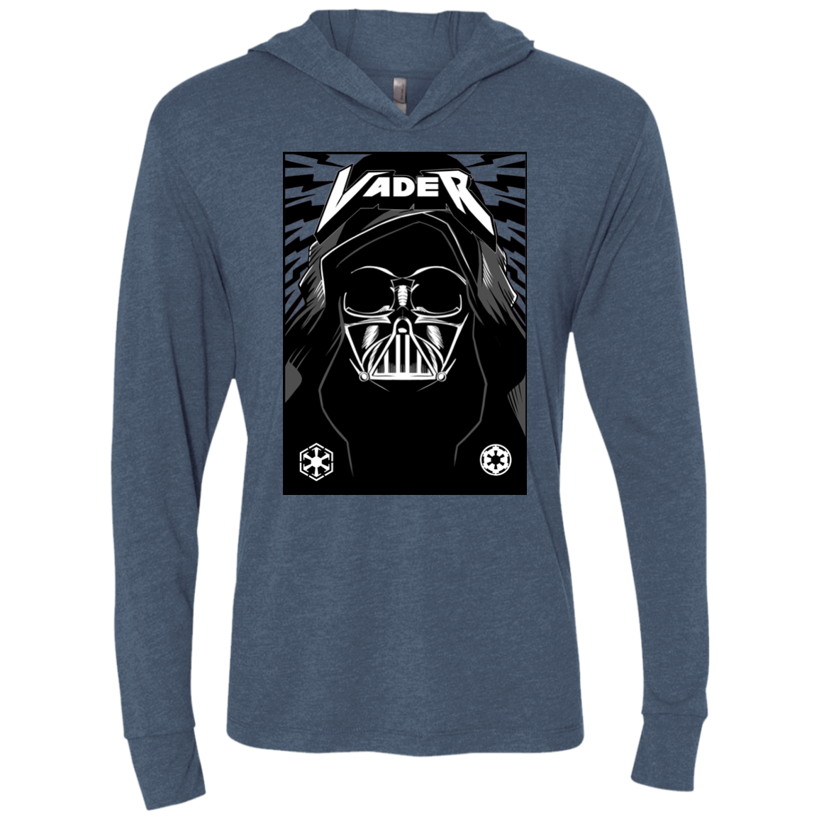 Vader Rock Triblend Long Sleeve Hoodie Tee