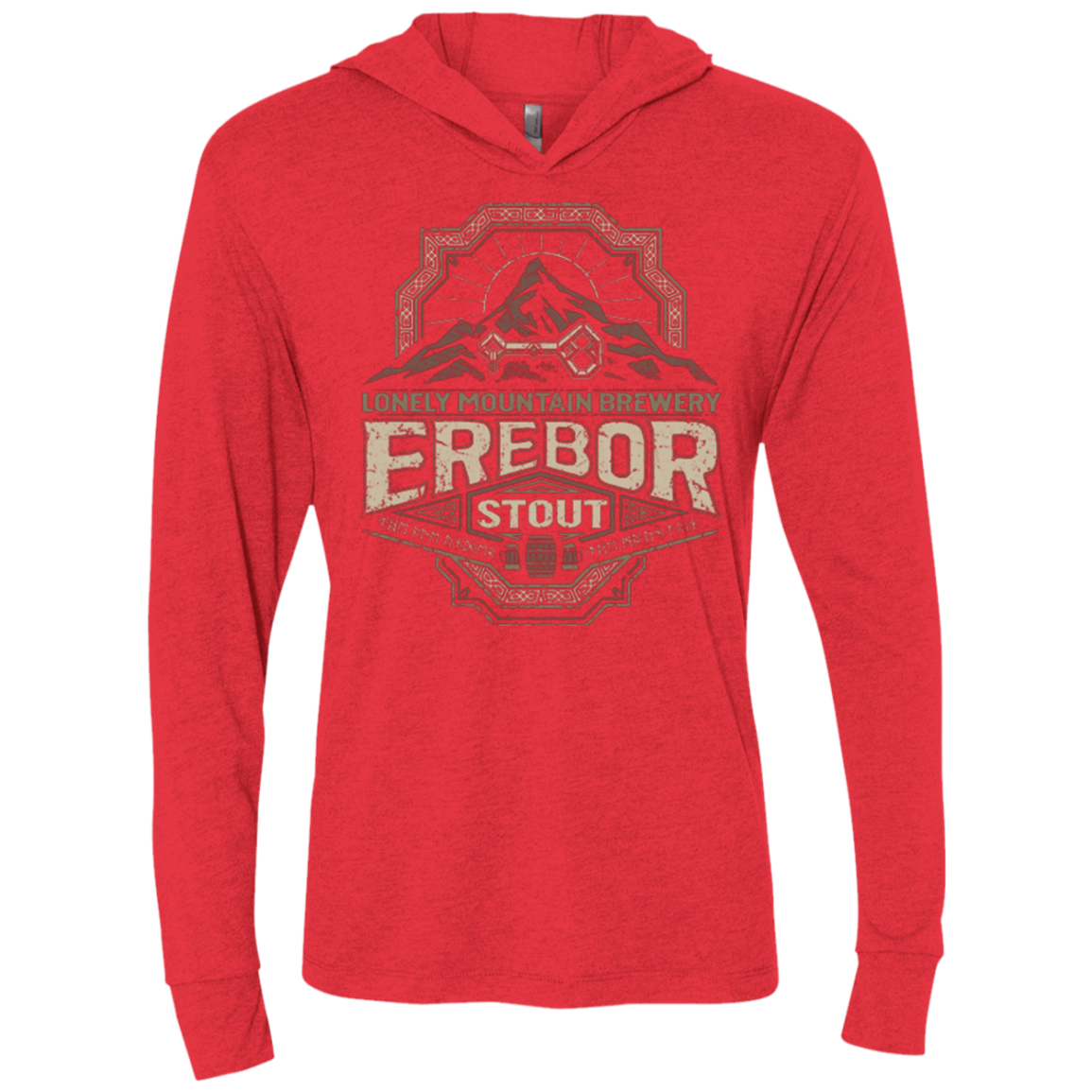 Erebor Stout Triblend Long Sleeve Hoodie Tee