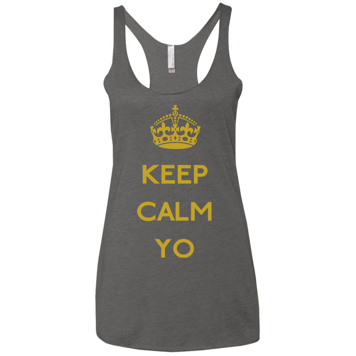 Keep Calm Yo Women's Triblend Racerback Tank