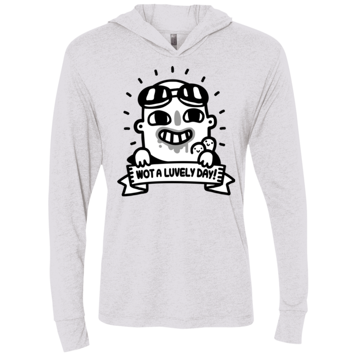 Wot A Luvely Day Triblend Long Sleeve Hoodie Tee