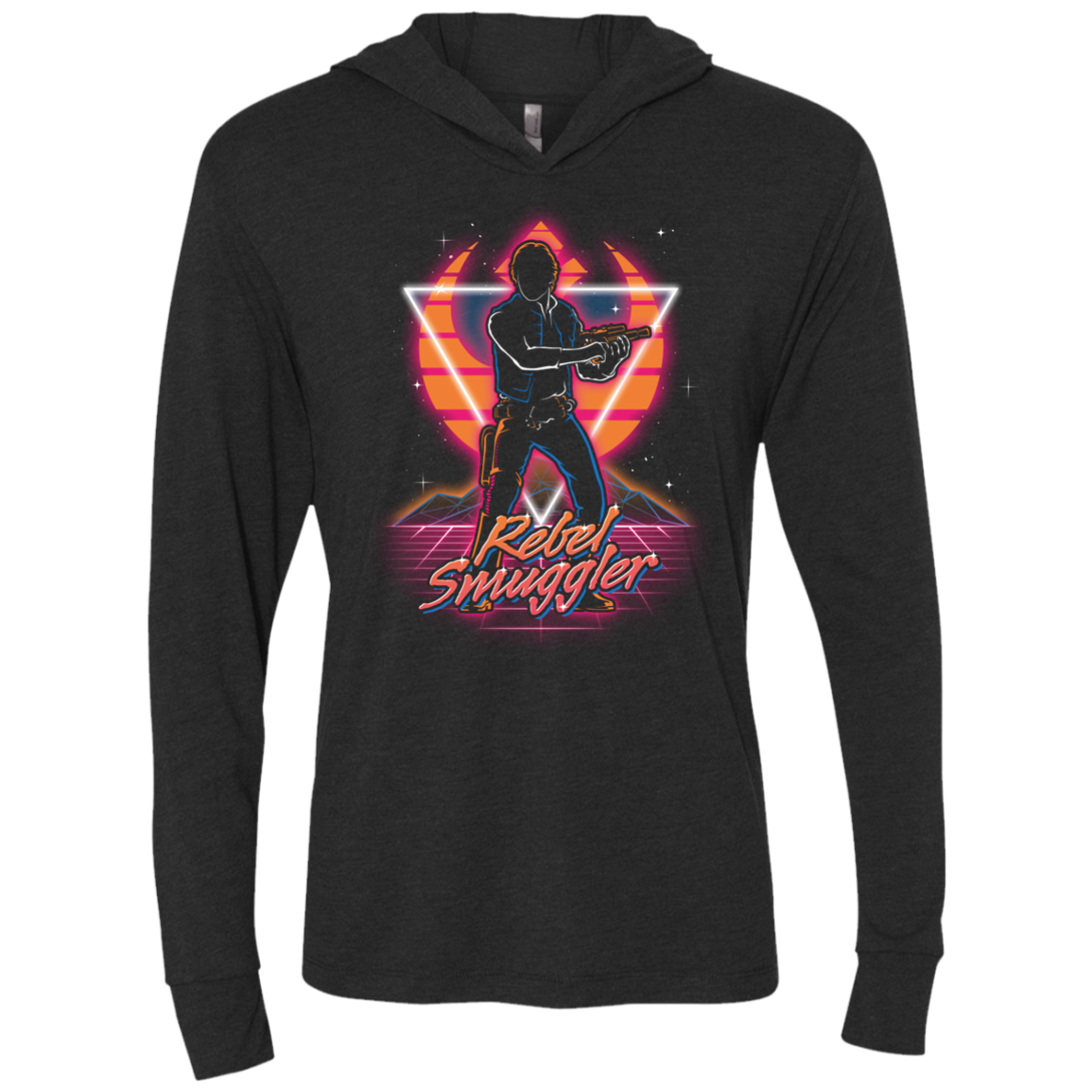 Retro Rebel Smuggler Triblend Long Sleeve Hoodie Tee