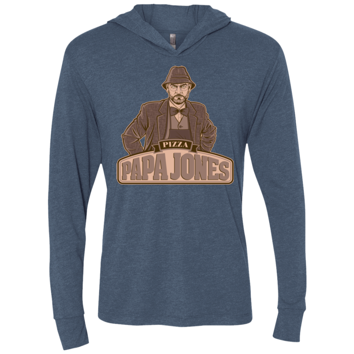 Papa Jones Triblend Long Sleeve Hoodie Tee
