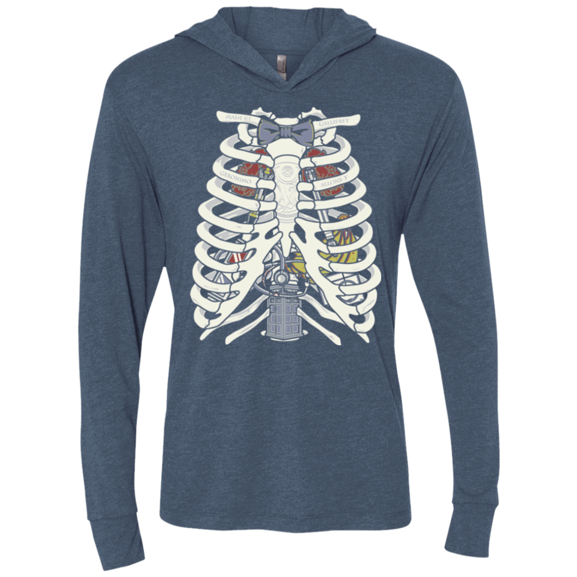 Doctor Inside Triblend Long Sleeve Hoodie Tee