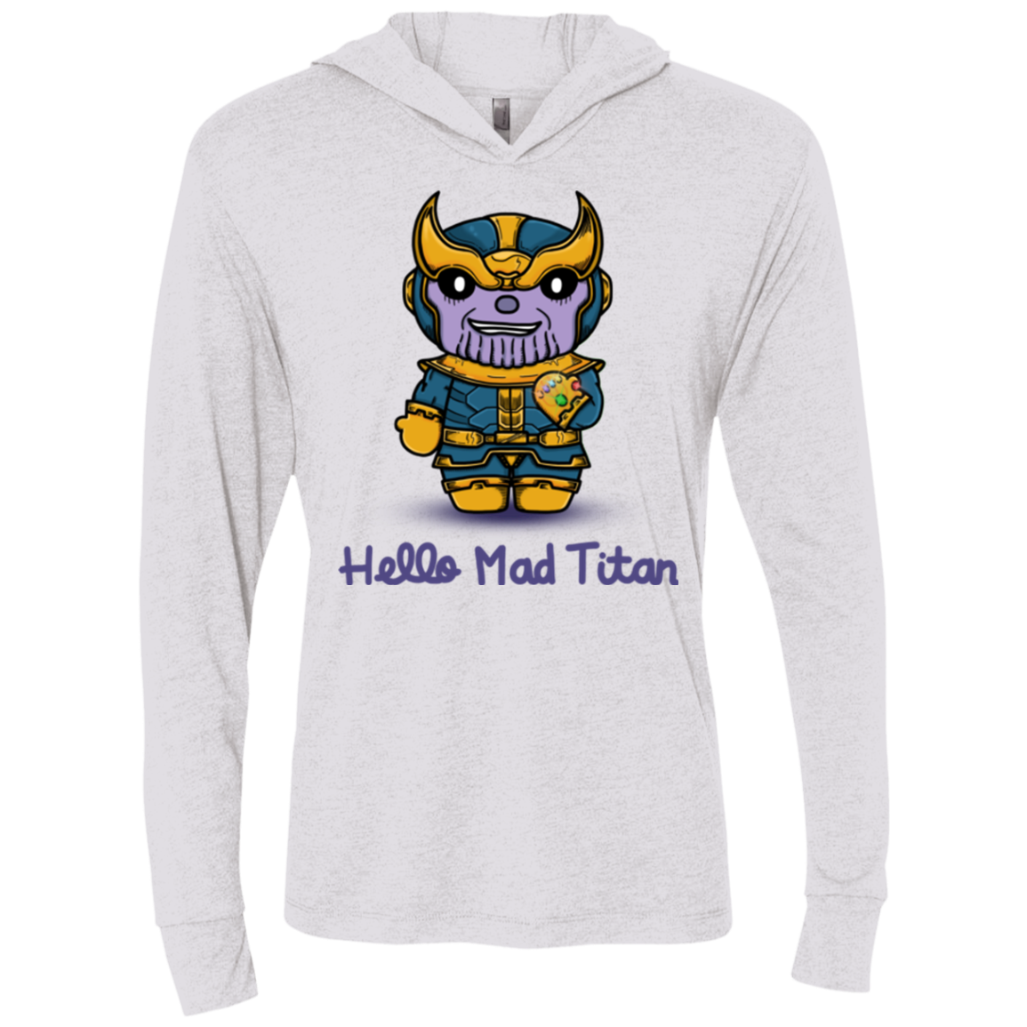 Hello Mad Titan Triblend Long Sleeve Hoodie Tee