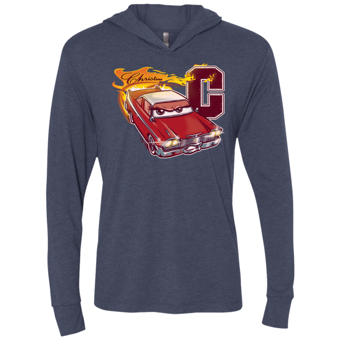 Fury And Fire Triblend Long Sleeve Hoodie Tee