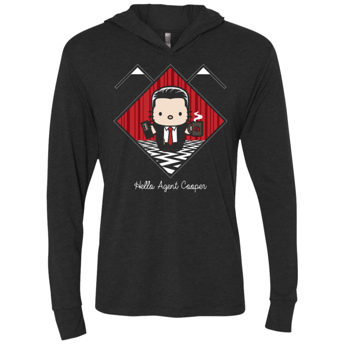 Hello Cooper Triblend Long Sleeve Hoodie Tee