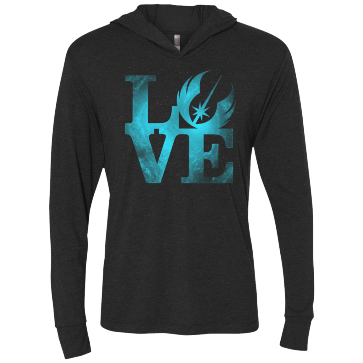 LOVE Jedi Triblend Long Sleeve Hoodie Tee