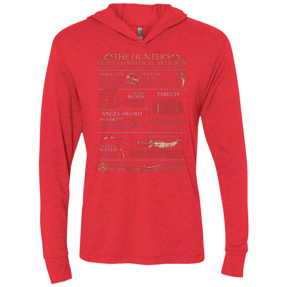 Guide To Mystical Artifacts Triblend Long Sleeve Hoodie Tee