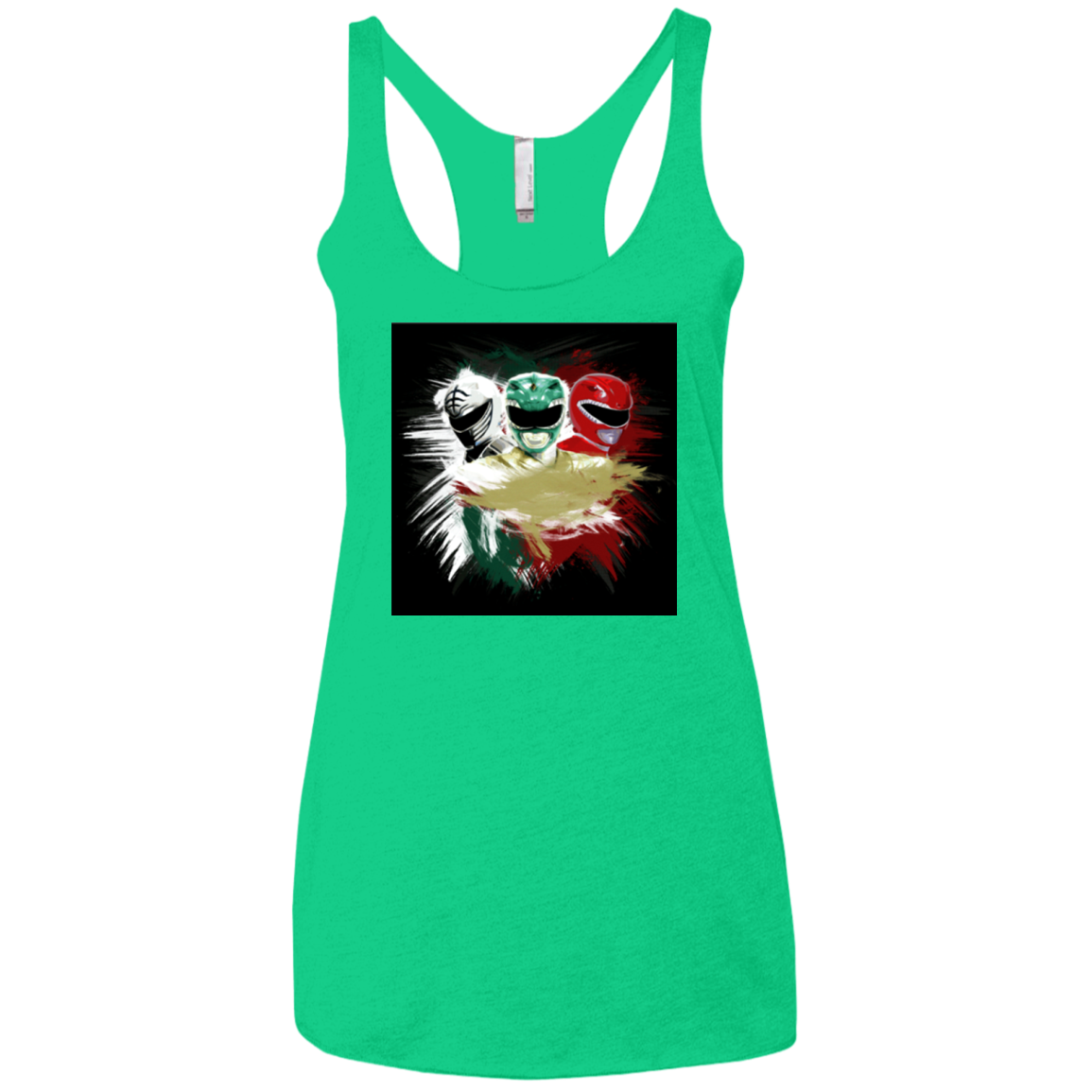 White Green Red Women's Triblend Racerback Tank