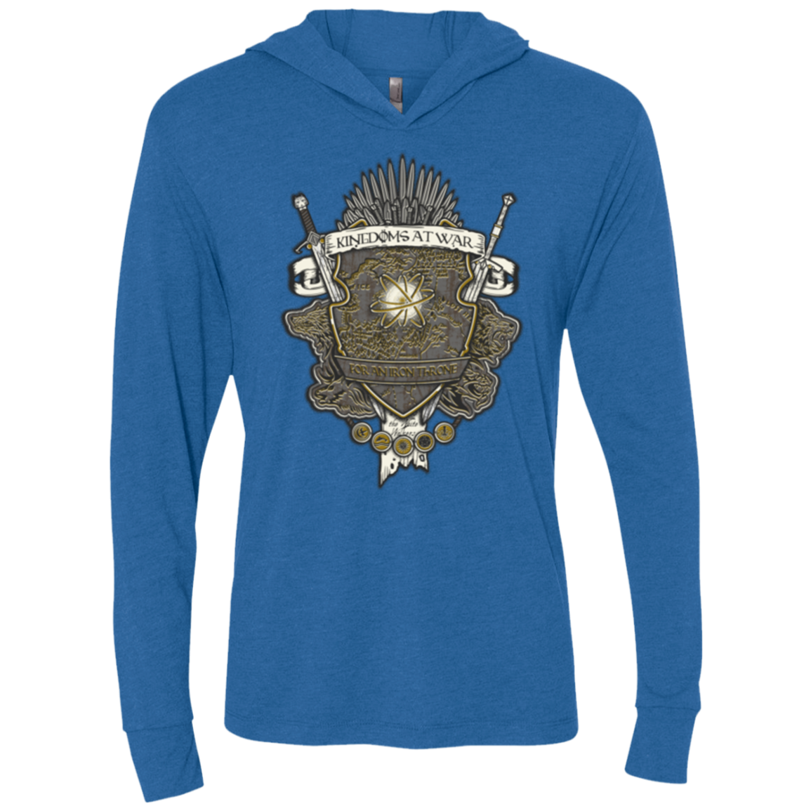 Crest of Thrones Triblend Long Sleeve Hoodie Tee